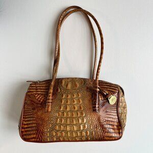 Brahmin Melbourne Crocodile-Embossed Leather Shoulder Bag